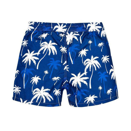 JUST NATURE Men's Swim Shorts - Palms In Blue - Adventure HQ