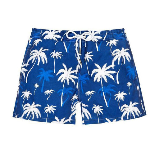 JUST NATURE Men's Swim Shorts - Palms In Blue - Adventure HQ