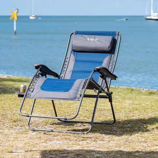 OZTRAIL Sun Lounge Jumbo Chair - Blue - Adventure HQ