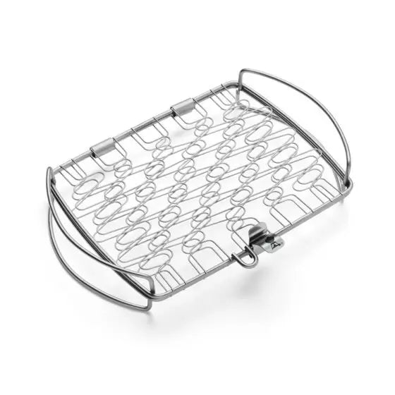 WEBER Small Stainless Steel Fish Basket - Silver - Adventure HQ