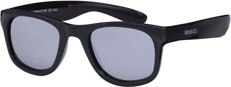 REAL SHADES Kid's Surf Flex Fit Mirror Lens Sunglasss - Black/Silver - Adventure HQ