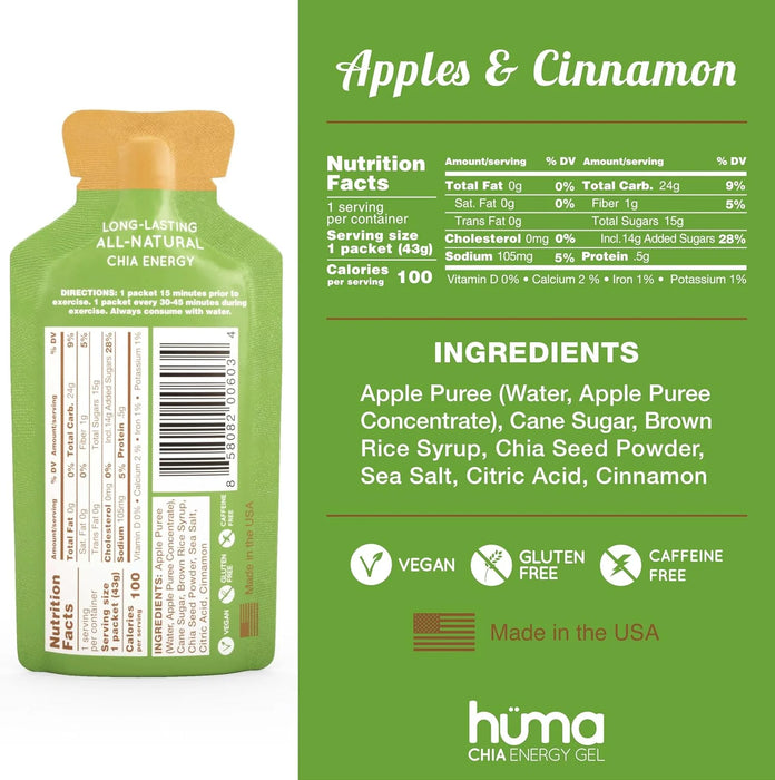 HUMA CHIA Energy Gel - Apple And Cinnamon
