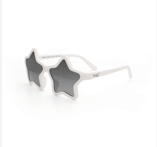 REAL SHADES Kid's Star Silver Mirror Lens Sunglasses - Matte White/Silver - Adventure HQ