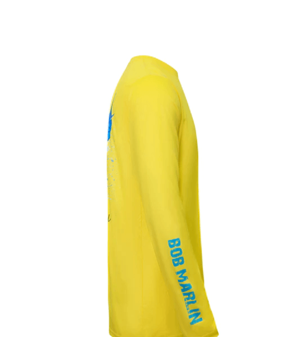 BOB MARLIN GEAR Men's Performance Shirt Ocean Marlin - Yellow Large - Adventure HQ