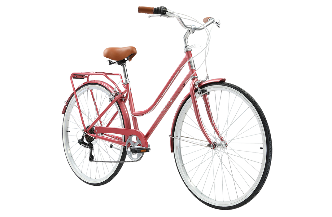 REID CYCLES Ladies Classic 7-Speed Vintage Bike Rose Gold