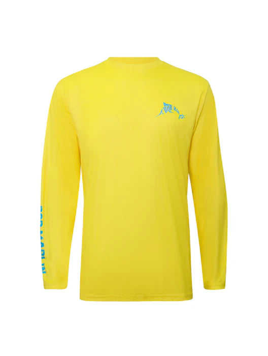 BOB MARLIN GEAR Men's Performance Shirt Ocean Marlin - Size - Double Extra Large - Yellow