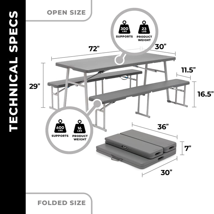 CORE EQUIPMENT Picnic Table 3 In 1 Combo