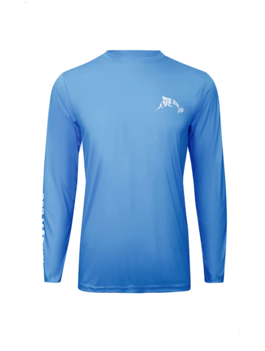 BOB MARLIN GEAR Men's Performance Shirt Ocean Marlin - Medium -Blue