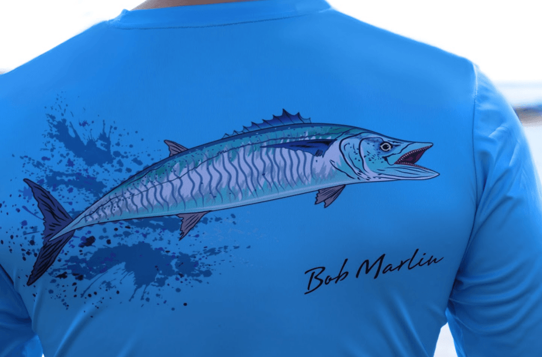 BOB MARLIN GEAR Men's Performance Shirt Ocean Marlin - Extra Large - blue