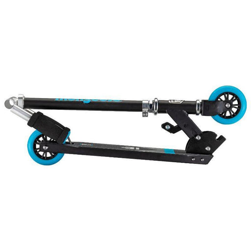 MONGOOSE Kid's Trace 100MM Folding Scooter - Black/Blue | Alloy Deck and Steel Brake | Supports Up to 176 Pounds - Adventure HQ