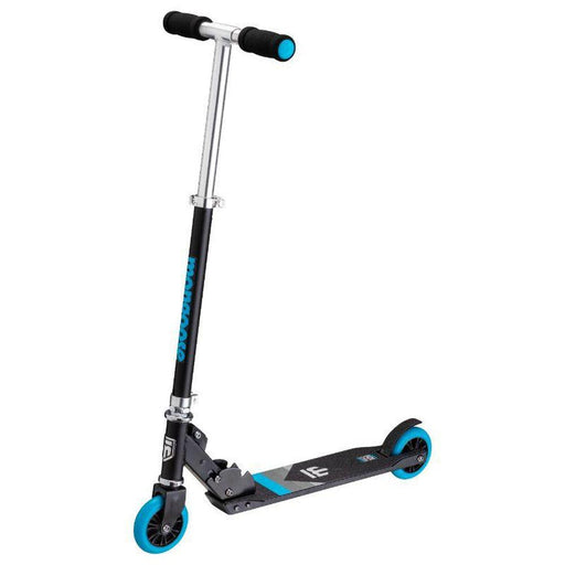 MONGOOSE Kid's Trace 100MM Folding Scooter - Black/Blue | Alloy Deck and Steel Brake | Supports Up to 176 Pounds - Adventure HQ