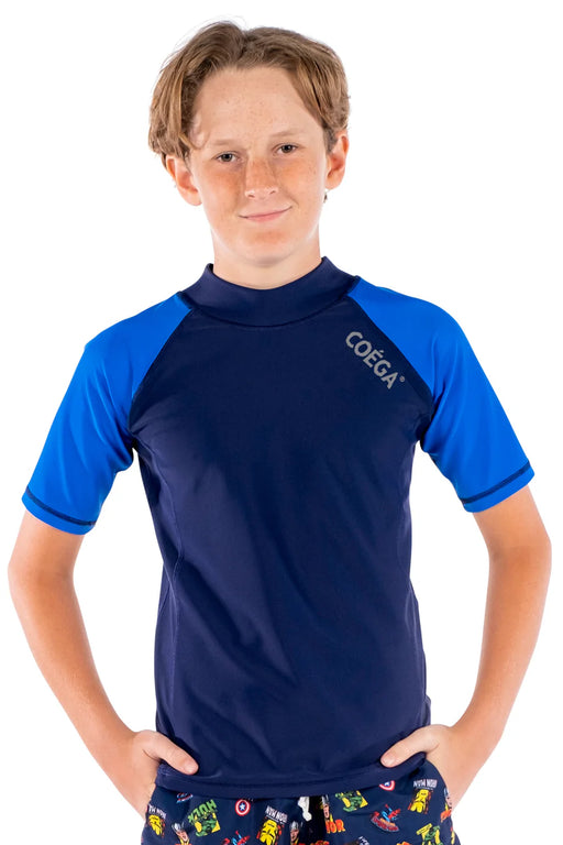 COEGA Boy's Rash Guard Short Sleeve Marvel 2022 - Navy - Adventure HQ