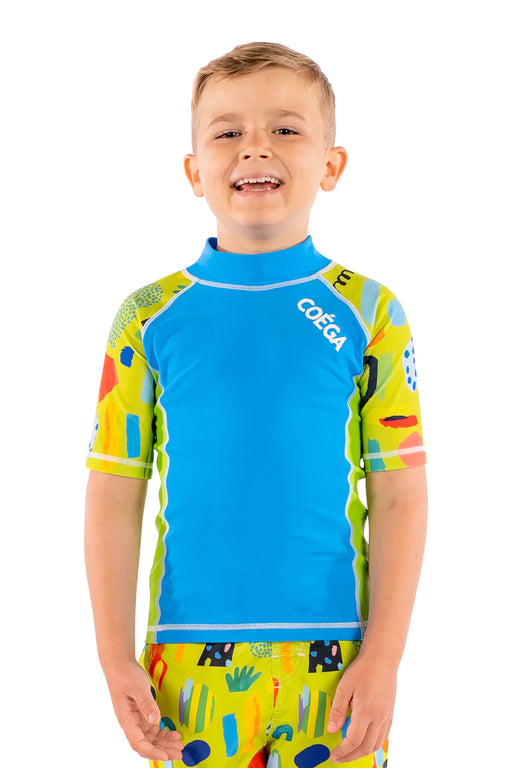 COEGA Boy's Rash Guard Short Sleeve - Blue - Adventure HQ