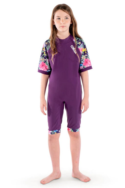 COEGA Girl's One Piece Swim Suit UK 14 - Pink Purple Tropics - Adventure HQ