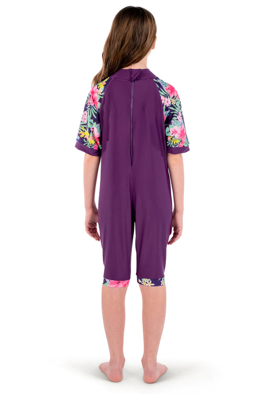 COEGA Girl's One Piece Swim Suit UK 12 - Pink Purple Tropics - Adventure HQ