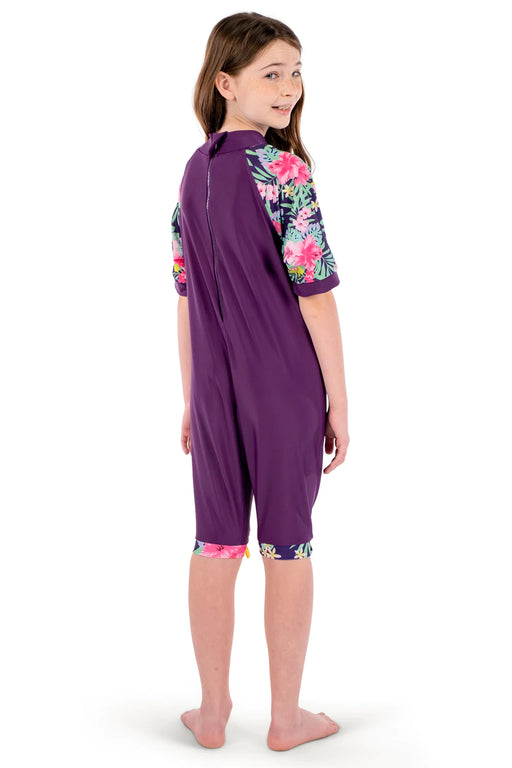 COEGA Girl's One Piece Swim Suit UK 16 - Pink Purple Tropics - Adventure HQ
