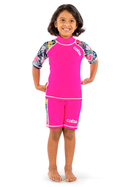 COEGA Girl's Two Piece Swim Suit UK 6 - Pink Purple Tropics - Adventure HQ