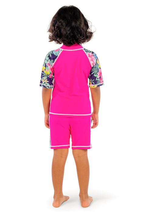 COEGA Girl's Two Piece Swim Suit UK 4 - Pink Purple Tropics - Adventure HQ