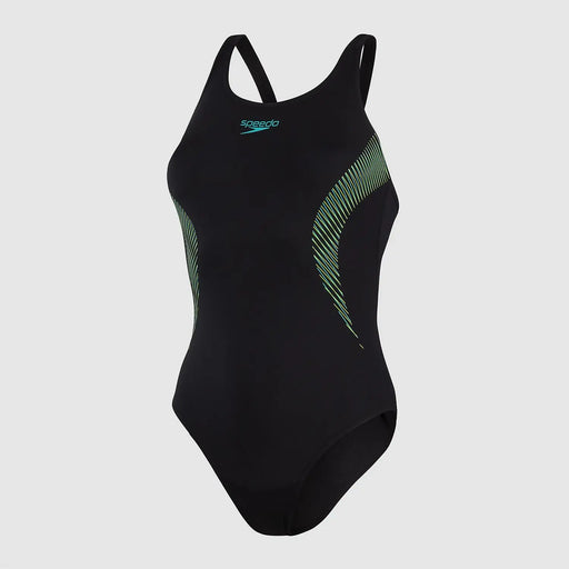 SPEEDO Women's Placement Muscleback - Black/Tile/Atomic Lime - Adventure HQ