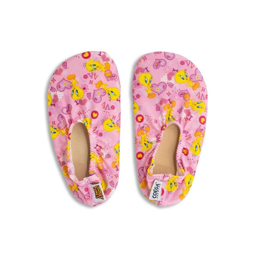COEGA Girl's Pool Shoes - Warner Brothers 2021 Large - Pink Tweety Bubbles - Adventure HQ
