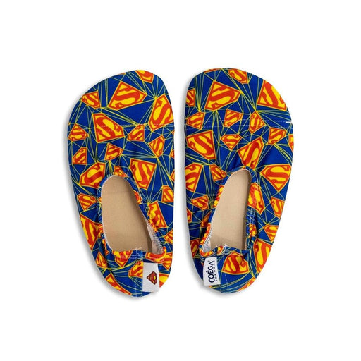 COEGA Boy's Pool Shoes - Warner Brothers 2021 Extra Large - Blue Superman Logo - Adventure HQ