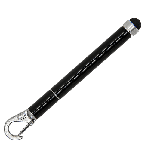 TRUE UTILITY Tu257B Clip Telepen - Black | Ergonomic Ball Point Pen | Key-Ring Attachment | Stainless Steel - Adventure HQ
