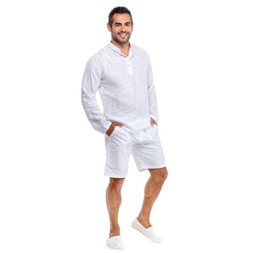 JUST NATURE Men's Long Sleeve Top T-Shirt - White - Adventure HQ