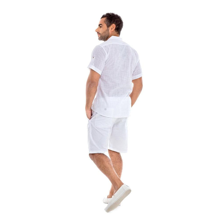JUST NATURE Men's Short Sleeve Top Shirt - White - Adventure HQ