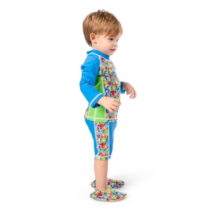 COEGA Boy's Disney Two Piece Long Sleeve Swim Suit With Zip - Blue Fruity Mickey - Adventure HQ