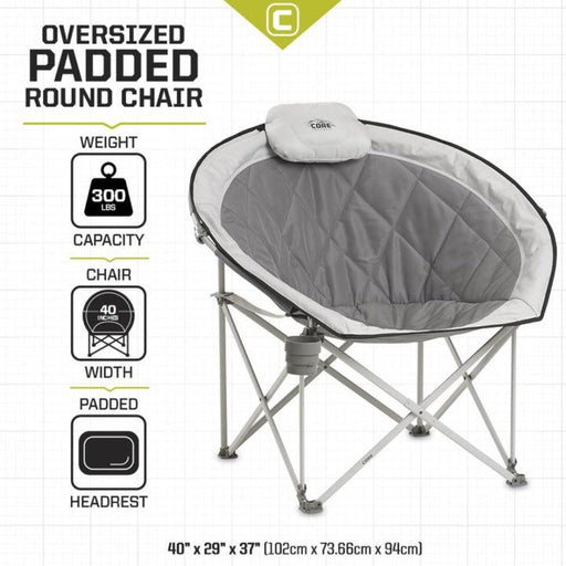 CORE EQUIPMENT Oversized Padded Round Chair - Grey - Adventure HQ