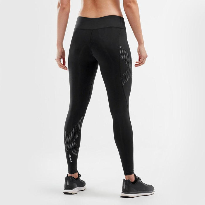 2XU Women's Mid-Rise Compression Tight - Black - Adventure HQ