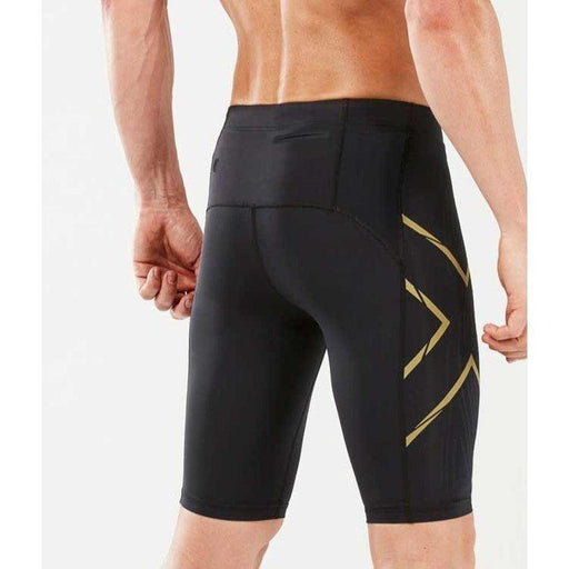 2XU Men's Muscle Run Compression Shorts - Black/Gold - Adventure HQ