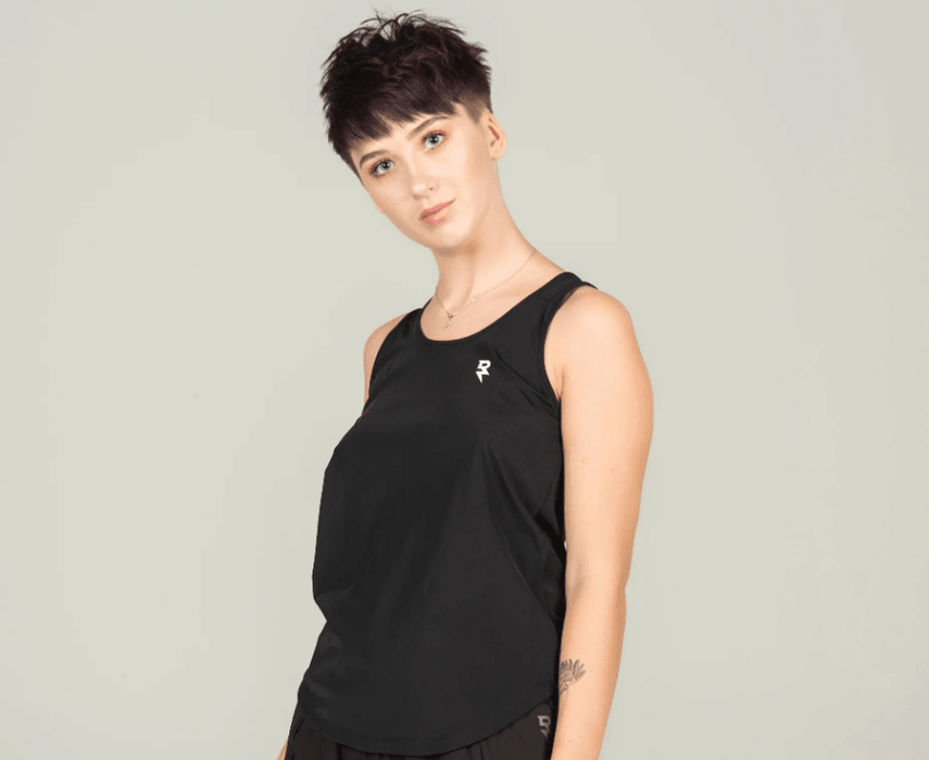 RZIST Women's Scallop Tank Top - Extra Small - Black - Adventure HQ