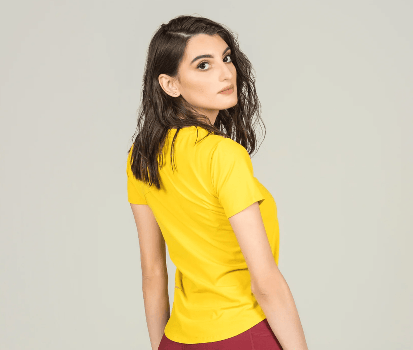 RZIST Women's Dimension T- Shirt - Extra Small- Mustard Yellow - Adventure HQ