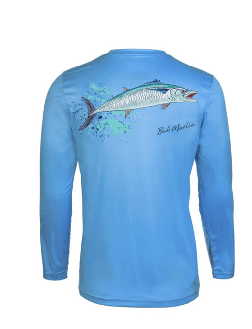 BOB MARLIN GEAR Men's Performance Shirt Ocean Marlin - Medium -Blue - Adventure HQ