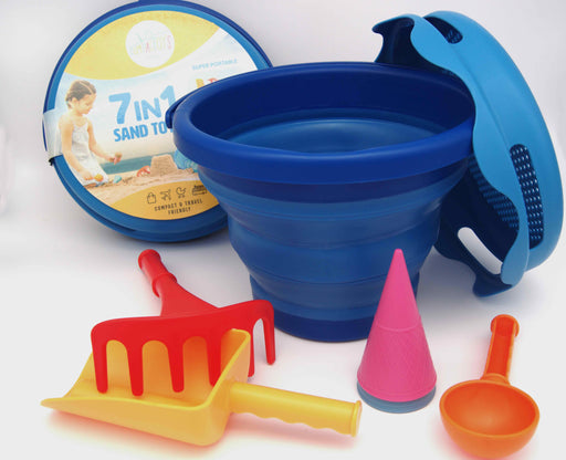 COMPACT TOYS Kid's 7 In1 Sand Toys - Blue - Adventure HQ