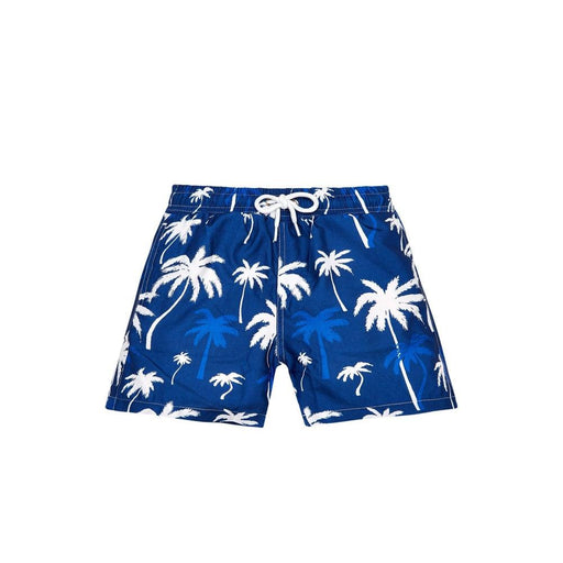 JUST NATURE Boy's Swim Shorts - Palms In Blue - Adventure HQ
