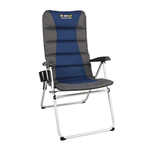 OZTRAIL Cascade 5 Position Arm Chair - Blue - Adventure HQ