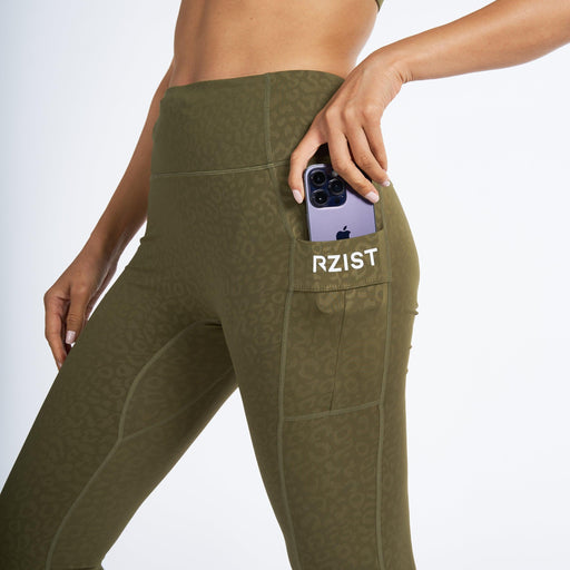 RZIST Women's Performance Print Leggings Capulate Olive - Adventure HQ
