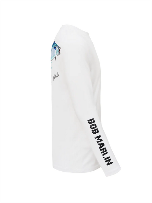 BOB MARLIN GEAR Men's Performance Shirt Rasta Tuna - Extra Large - White - Adventure HQ