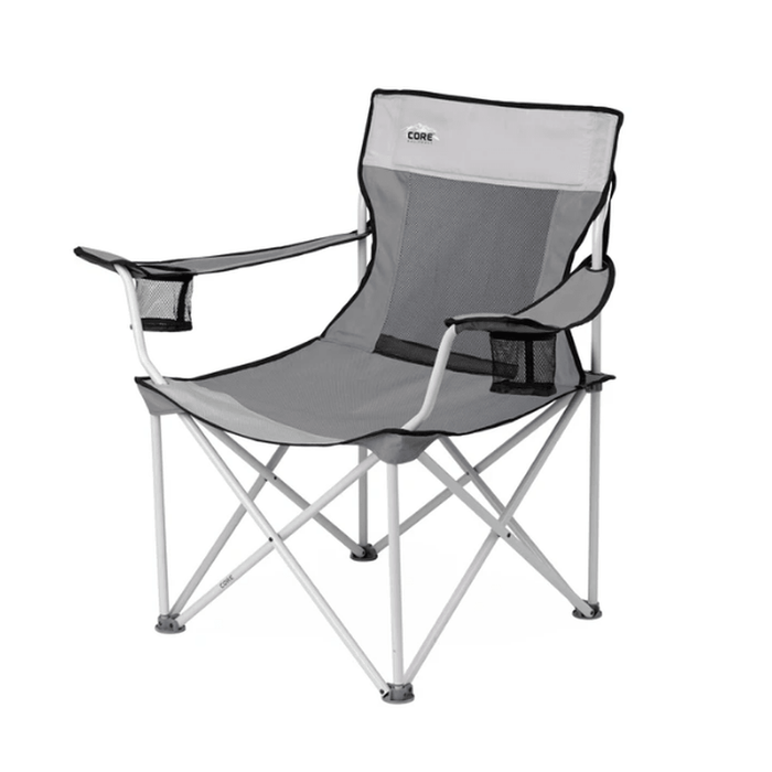 CORE EQUIPMENT Mesh Quad Chair - Grey/Silver - Adventure HQ