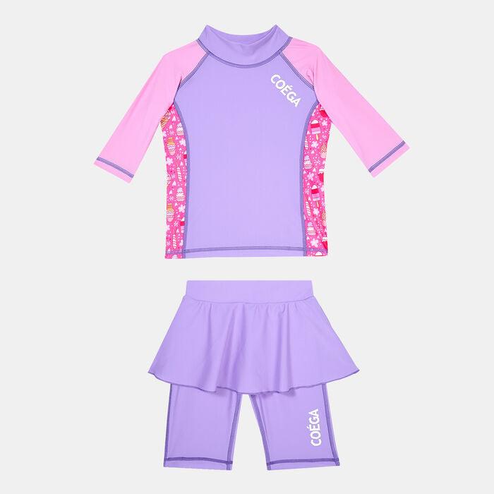 COEGA Girl's Two Piece Swim Suit Skirted - Lavender - Adventure HQ