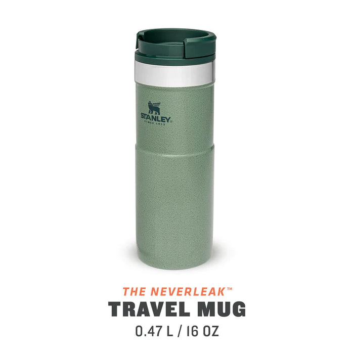 STANLEY Neverleak Travel Mug 473ML - Hammertone Green - Adventure HQ