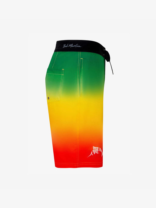 BOB MARLIN GEAR Men's Board Short Rasta Flag (Size 40) - Green/Yellow/Red - Adventure HQ