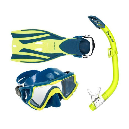 AQUALUNG Set Trooper Snorkeling Medium/Extra Large - Yellow Blue Petrol - Adventure HQ
