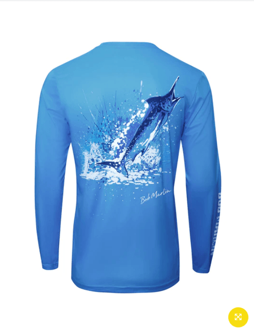 BOB MARLIN GEAR Men's Performance Shirt Ocean Marlin - Triple Extra Large - Blue - Adventure HQ