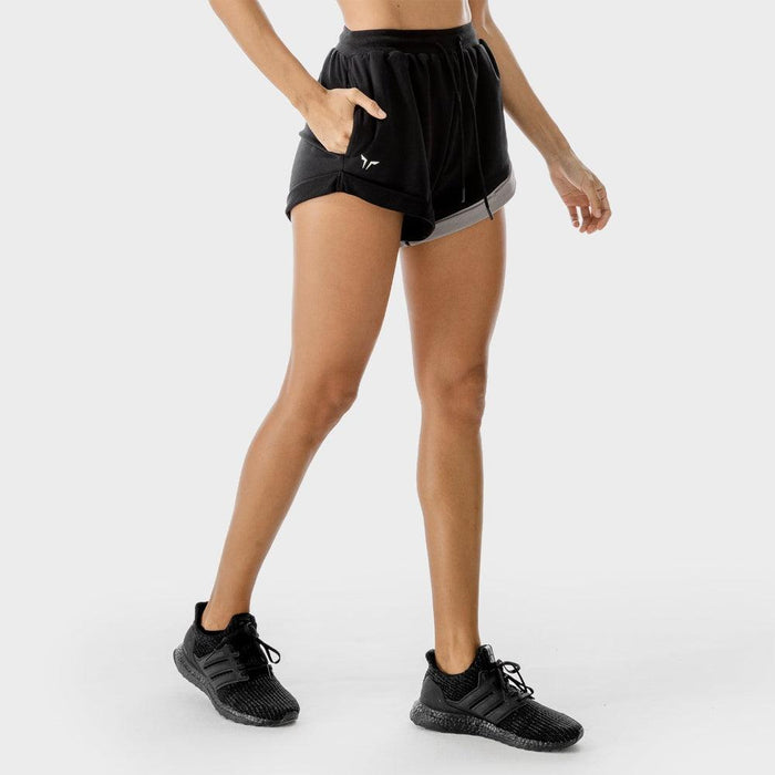 SQUAT WOLF Women's Lab Shorts Extra Small - Black - Adventure HQ