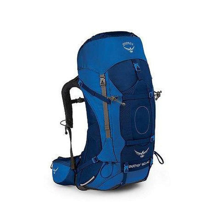 OSPREY Men's Aether AG 60 with Daypack - Neptune Blue | Stow-on-the-Go | Nylon Dobby - Adventure HQ