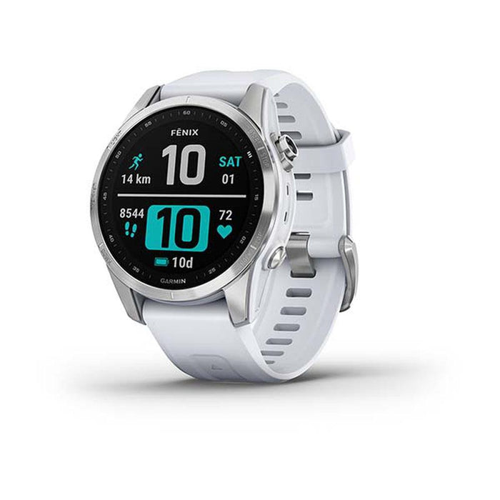 GARMIN Men's Fenix 7S 42MM - Silver/Whitestone - Adventure HQ