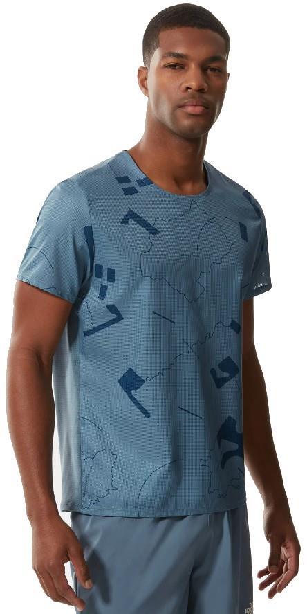THE NORTH FACE Men's Printed Sunriser Short Sleeve Shirt - Goblin Blue - Adventure HQ